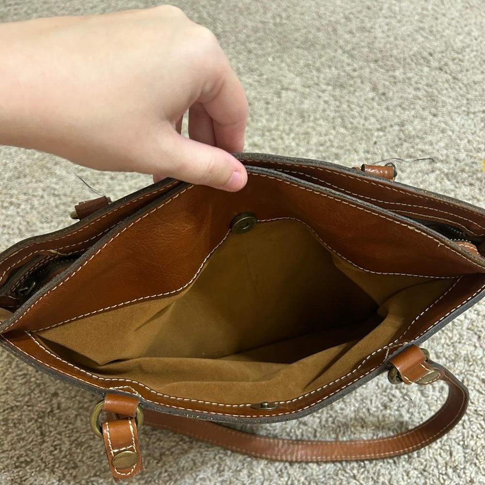 Patricia Nash Poppy Tote Heritage Shoulder Bag Italian Leather Top Zip Travel - Picture 11 of 15